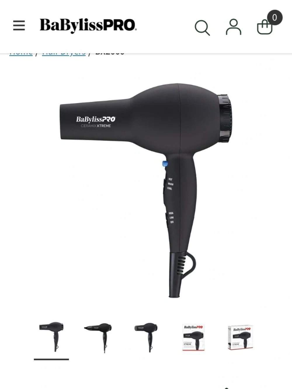 BaBylissPRO Ceramix Xtreme Hair Dryer - Black